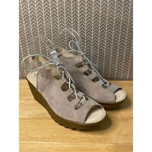 Skechers Gray wedge lace up sandals